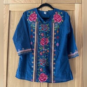 Raj Blue Cotton Top